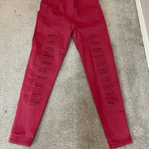 Umgee maroon and black pull on pant